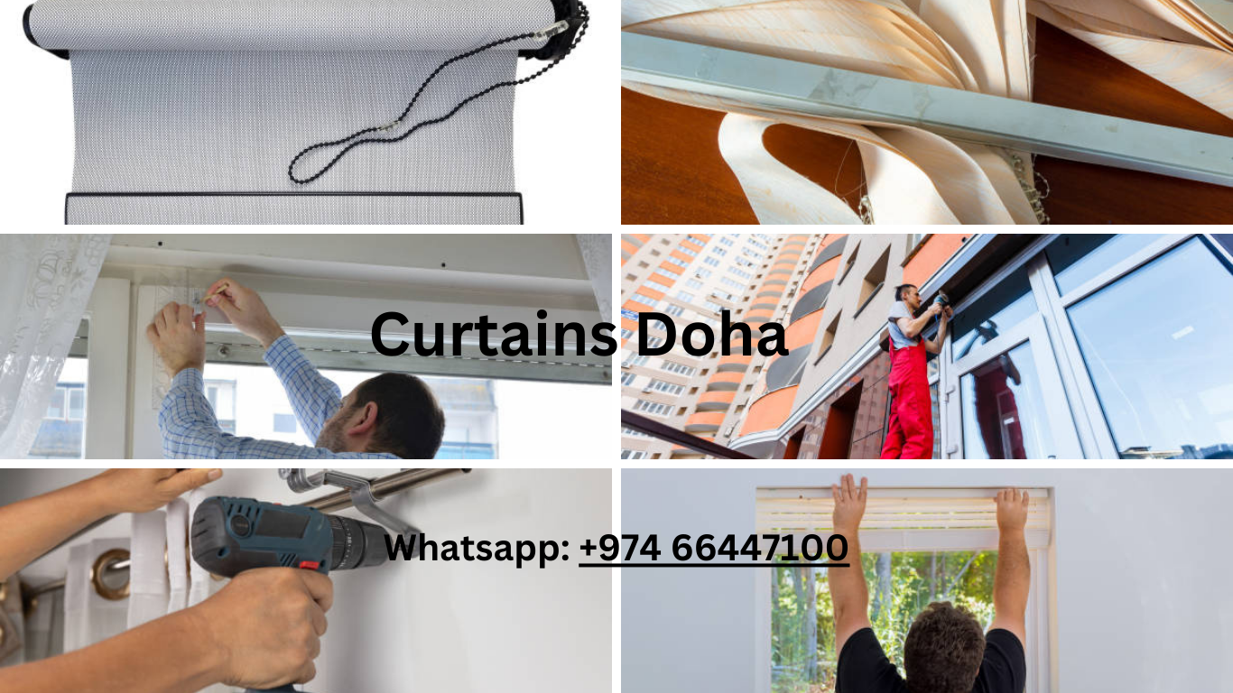 Bamboo blinds instalation in Doha